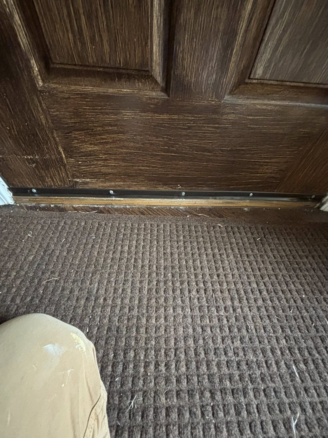 New door threshold installed