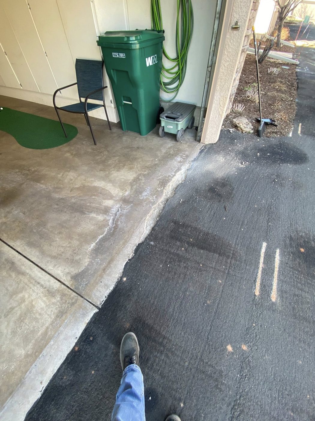 Sealed garage floor and walkway