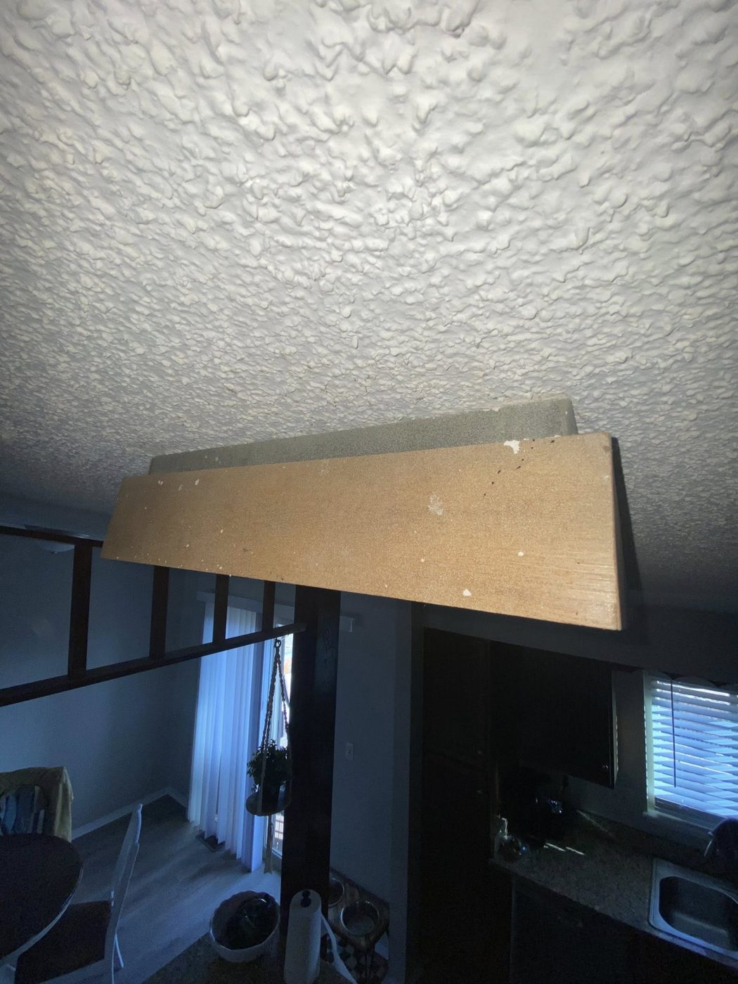 Kitchen ceiling light box removed