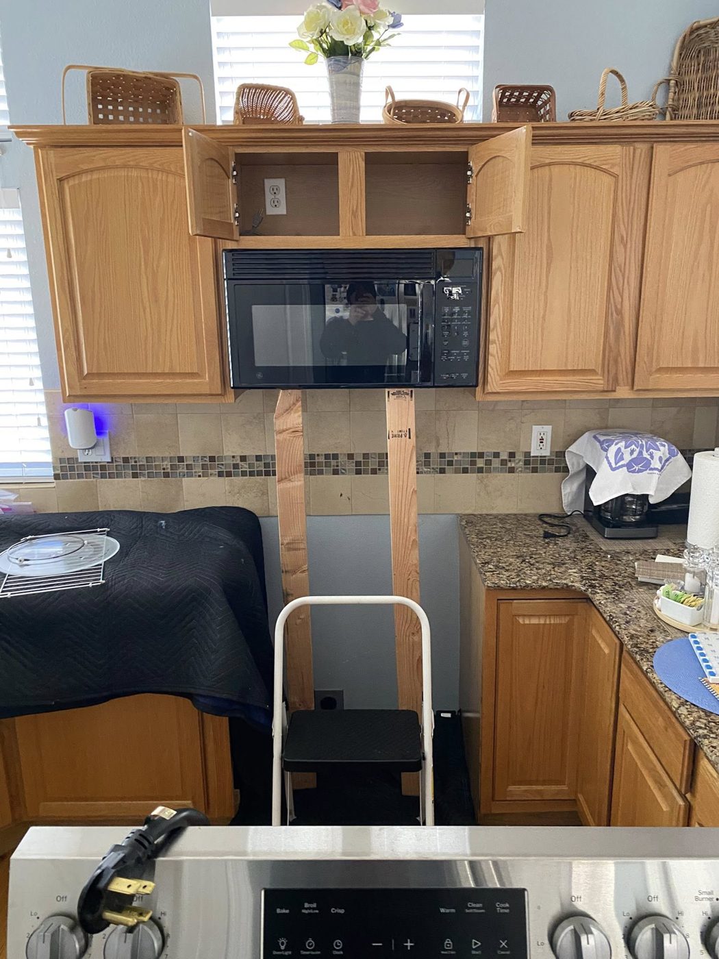Over-range microwave install start