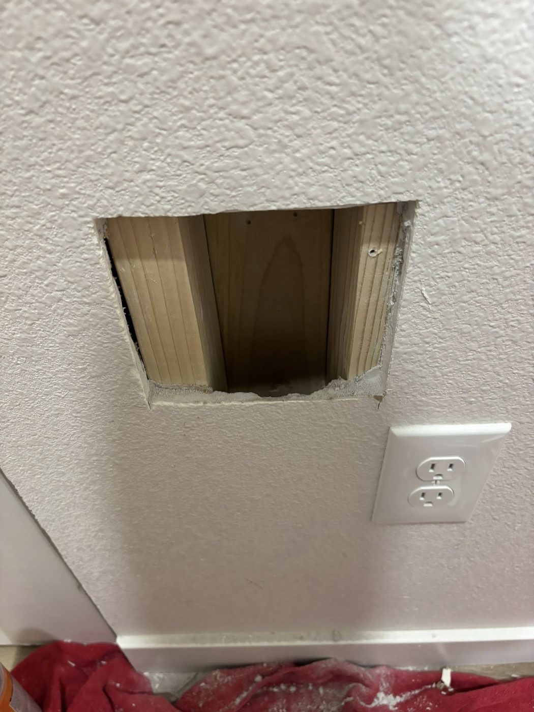 Wall opening before drywall repair